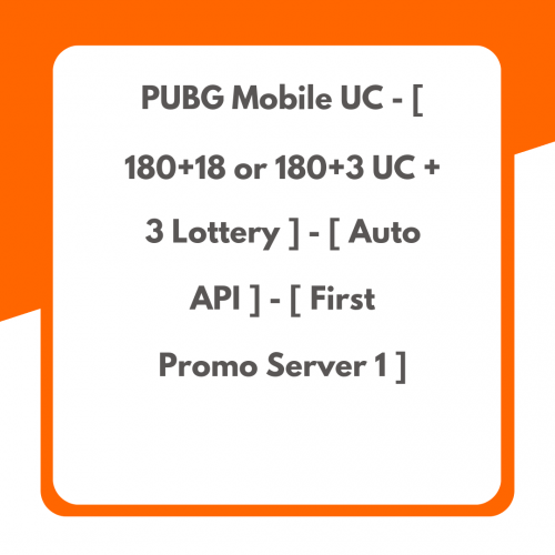 PUBG Mobile UC – [ 180+18 or 180+3 UC + 3 Lottery ] – [ Auto API ] – [ First Promo Server 1 ]