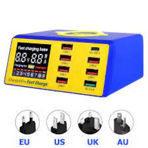 Mechanic iCharge8 LCD Digital Display Fast Charger 8 Port USB